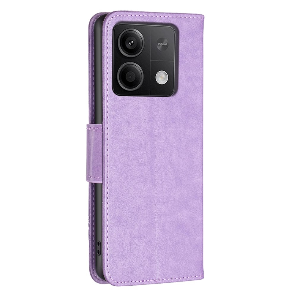 Pillangó könyv tok Xiaomi Redmi Note 13-hoz - világos lila
