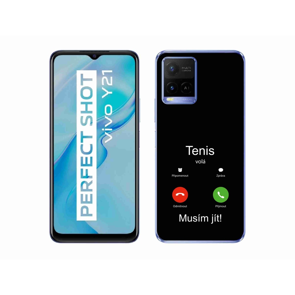 Gél borítás mmCase a Vivo Y21/Y21s/Y33s készülékhez - teniszhívások fekete háttérrel