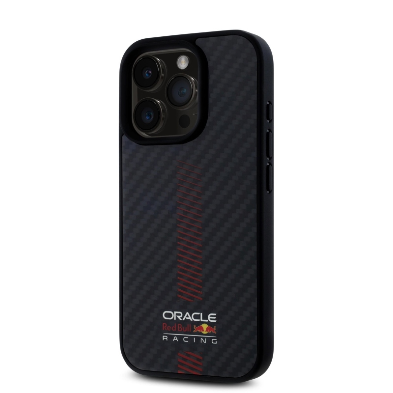 Red Bull Carbon Powerbar MagSafe MagSafe hátlap iPhone 15 Pro-hoz Fekete