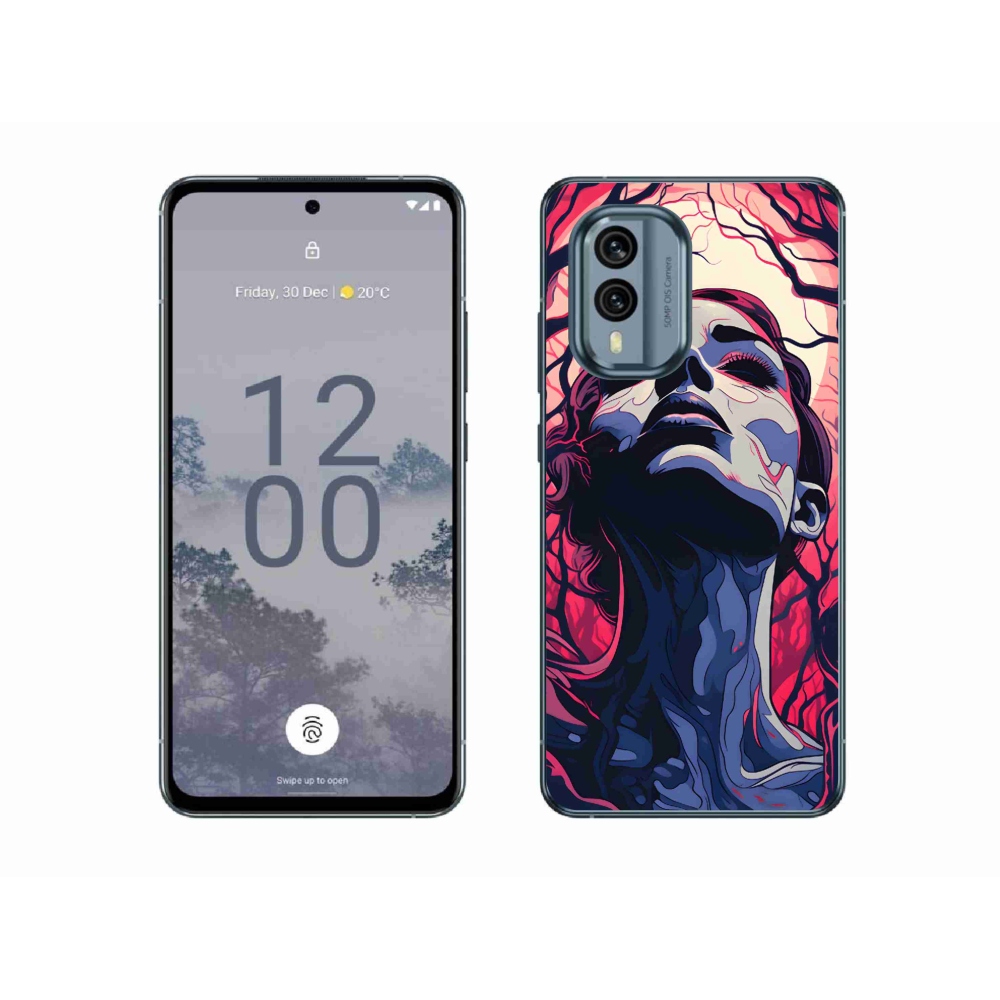 Zselés borítás mmCase a Nokia X30 5G készülékhez - absztrakt arc
