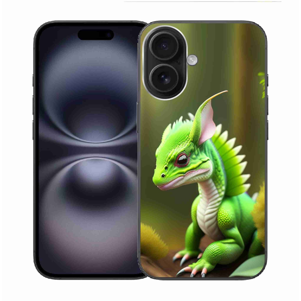 Zselés borítás mmCase iPhone 16 készülékhez - zöld sárkány