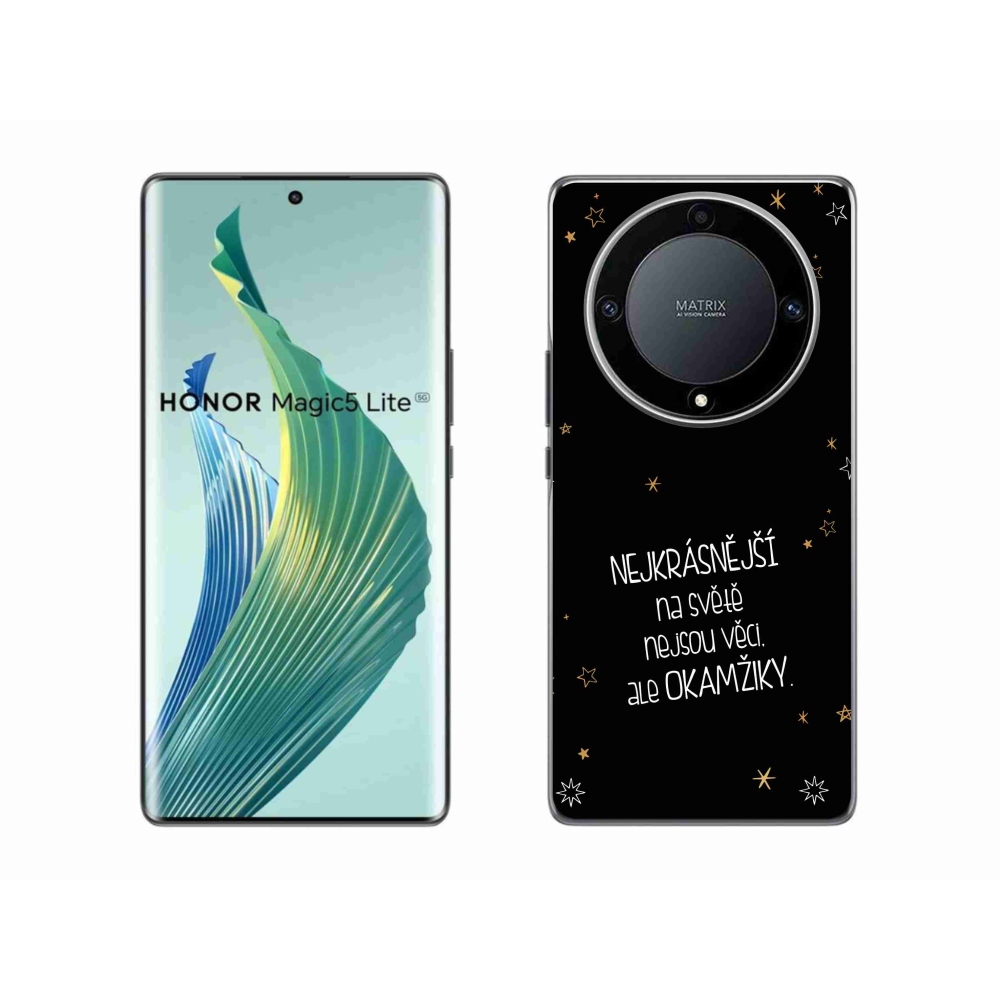 Gél borítás mmCase a Honor Magic 5 Lite 5G készülékhez - Idézet 4 fekete háttér