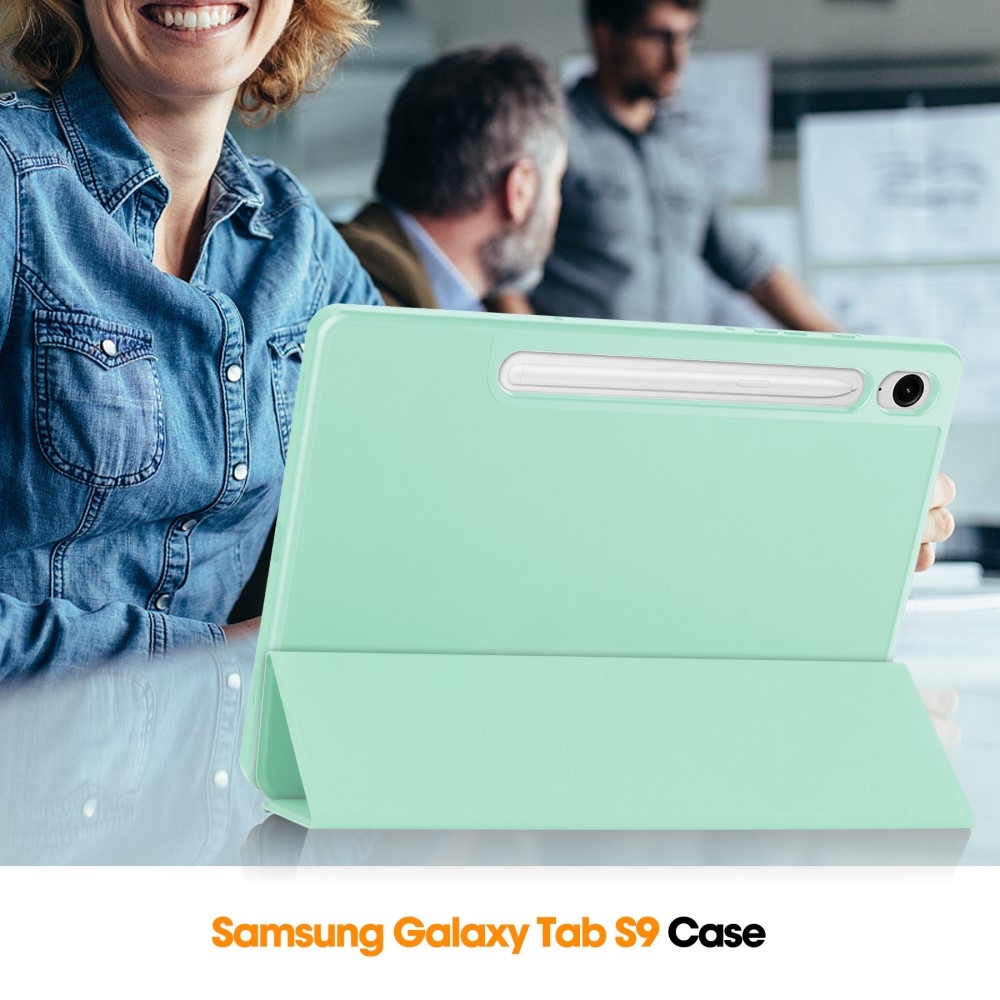 Tojás okos záródó tok Samsung Galaxy Tab S9 FE/Tab S10 FE - világoszöld