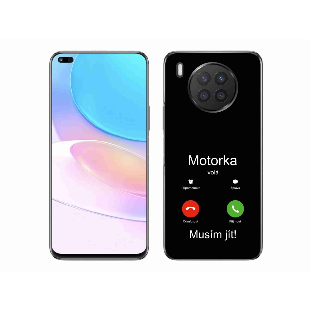 Gél borító mmCase a Huawei Nova 8i - motoros hívások fekete háttérrel