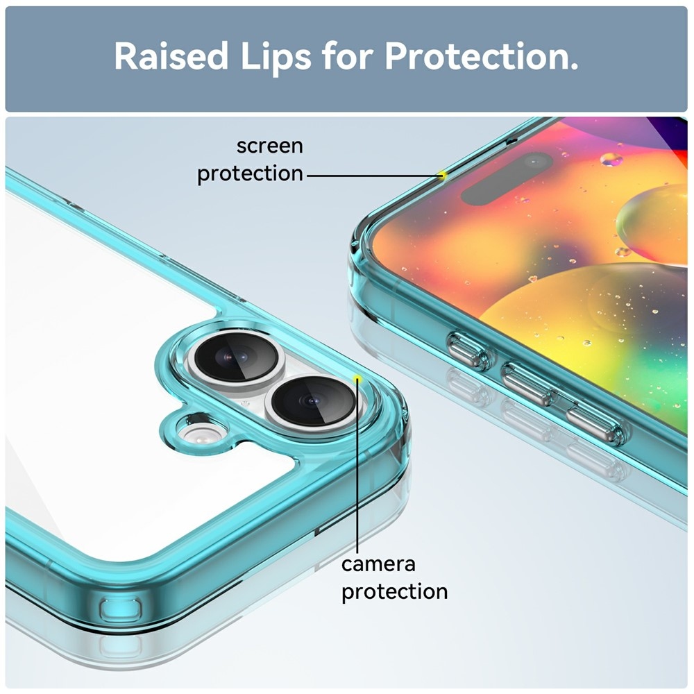 Gél tok fix hátlappal iPhone 17 készülékhez - világoskék