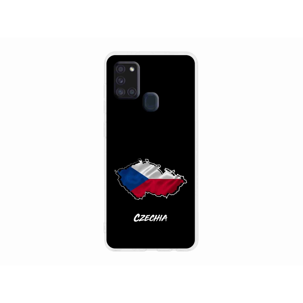 Gél védőhuzat mmCase Samsung Galaxy A21s - Csehország fekete háttérrel