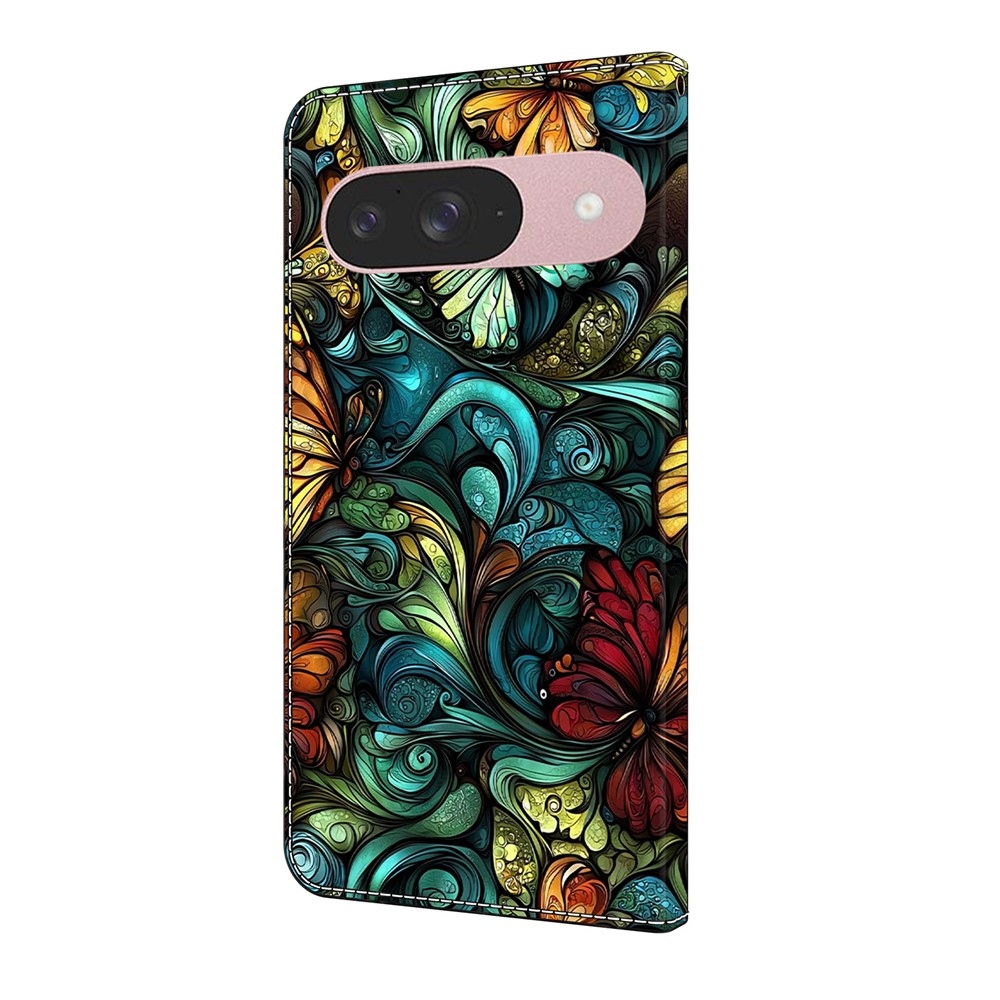 Sima könyvtáska Google Pixel 10 Pro/Pixel 10 - akvarell növényekhez