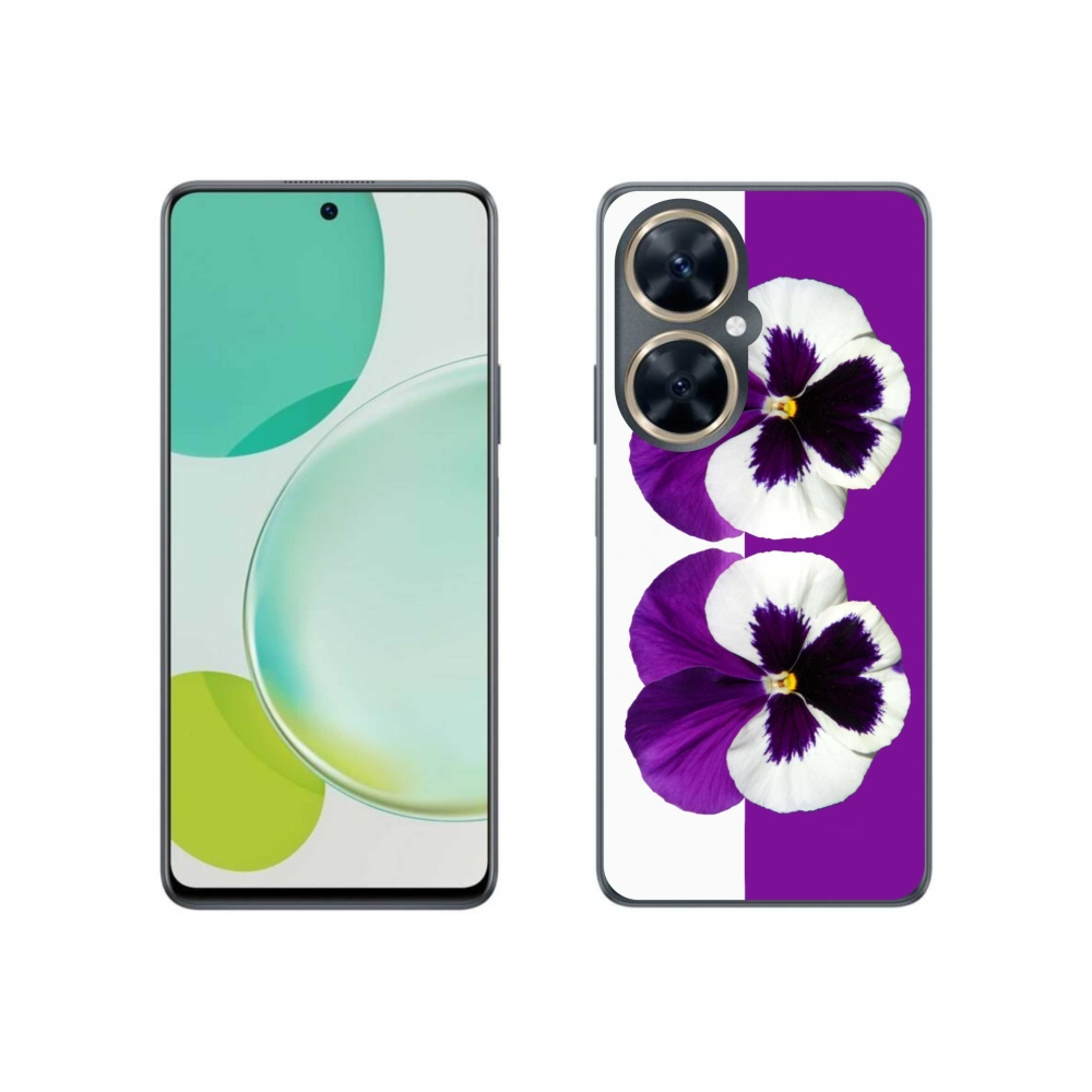 Gél borítás mmCase a Huawei Nova 11i készülékhez - lila és fehér virág
