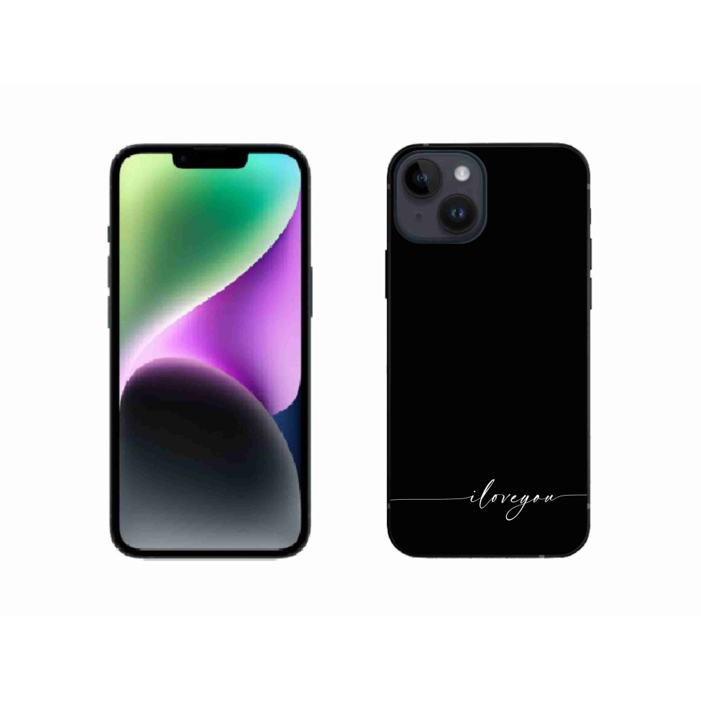 Gél borítás mmCase iPhone 14 készülékhez - Szeretlek fekete háttérrel