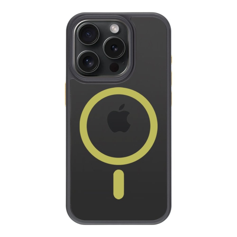 Taktikai MagForce Hyperstealth 2.0 borító iPhone 15 Pro fekete/sárga színű készülékhez