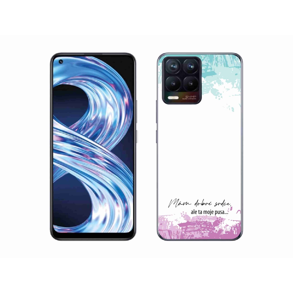 Gél borító mmCase a Realme 8 4G-n - vicces szöveg 3 fehér háttérrel