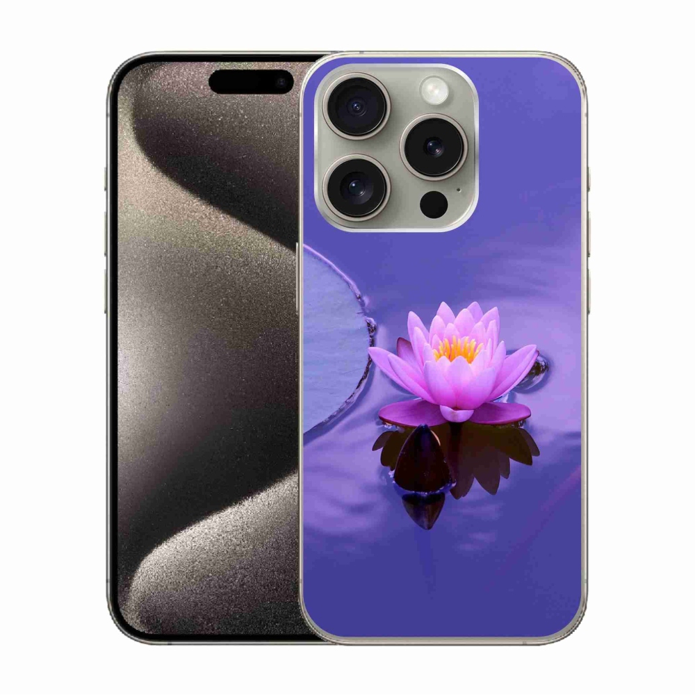 Gél tok mmCase iPhone 15 Pro készülékhez - virág a felületen