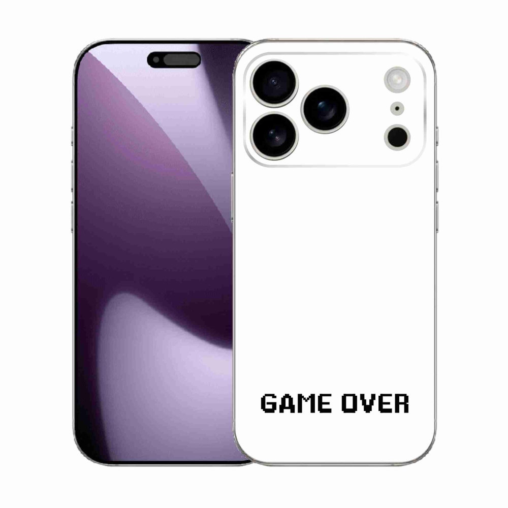 Zselés borítás mmCase iPhone 17 Pro készülékhez - játék fehér háttéren