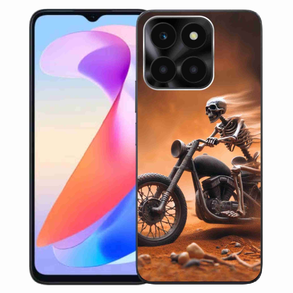Gél borítás mmCase a Honor X6a számára - csontváz egy motorkerékpáron