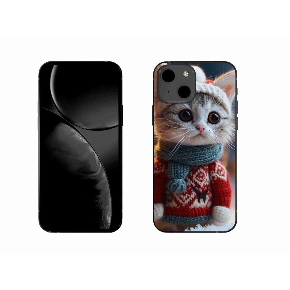 Gél borítás mmCase iPhone 13 készülékhez - cica pulóverben