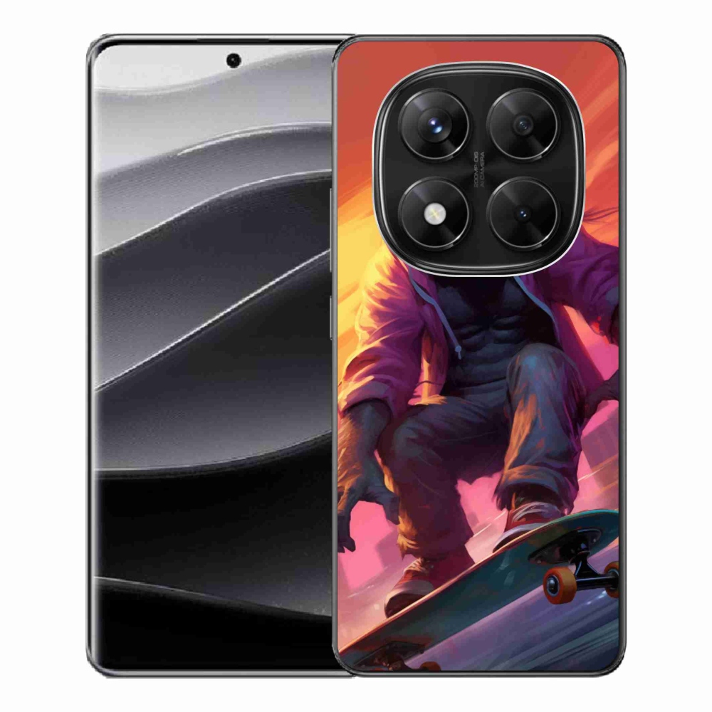 Gél borítás mmCase a Xiaomi Redmi Note 14 Pro 5G/Poco X7 5G számára - gorilla a gördeszkán