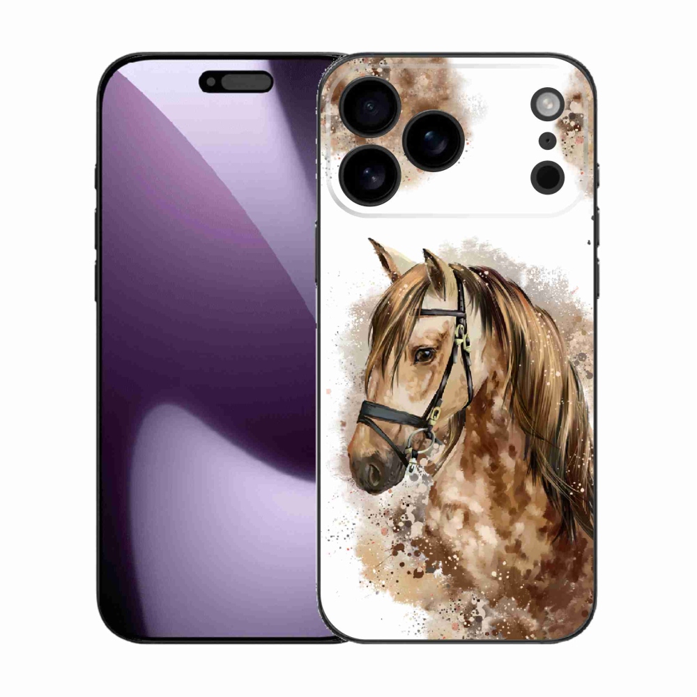 Zselés borítás mmCase iPhone 17 Pro Max készülékhez - barna rajzfilm ló