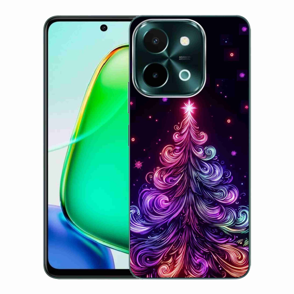 Gél borítás mmCase a Vivo Y28-hoz - neon karácsonyfa 1