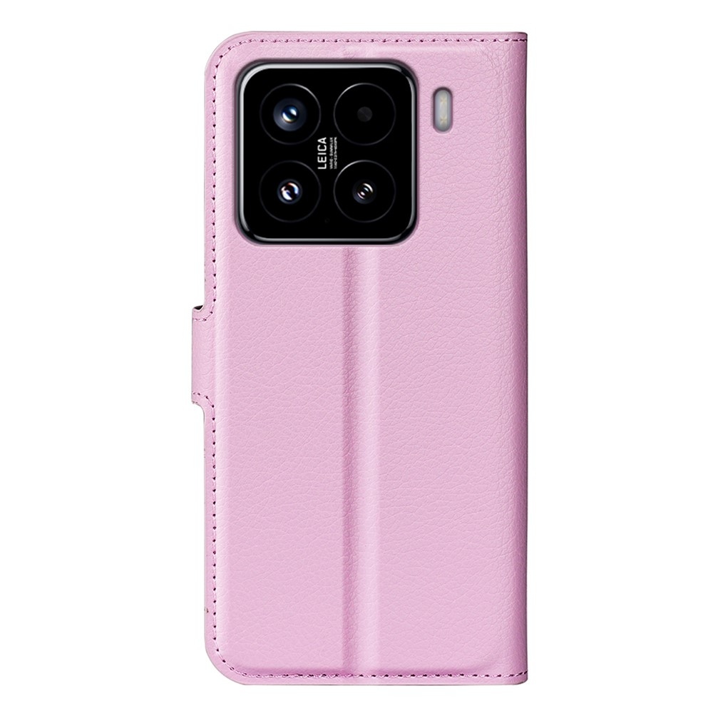Litchi könyv tok a Xiaomi 15-öshöz - rózsaszínű