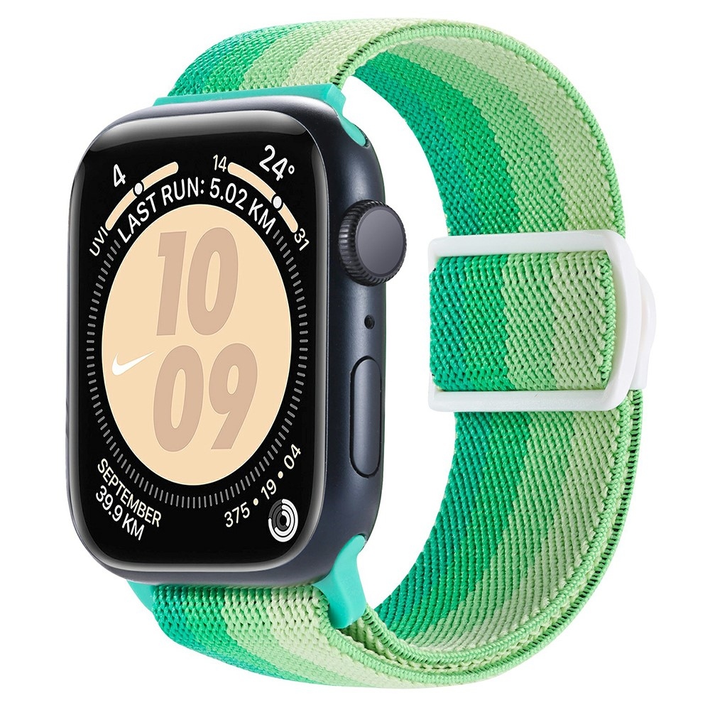 Fokozatos nejlon szíj Apple Watch Ultra/Ultra 2 49mm/SE/SE 2022/2023 44mm/9/8/7 45mm/6/5/4 44mm/3/2/1 42 mm - zöld csíkok