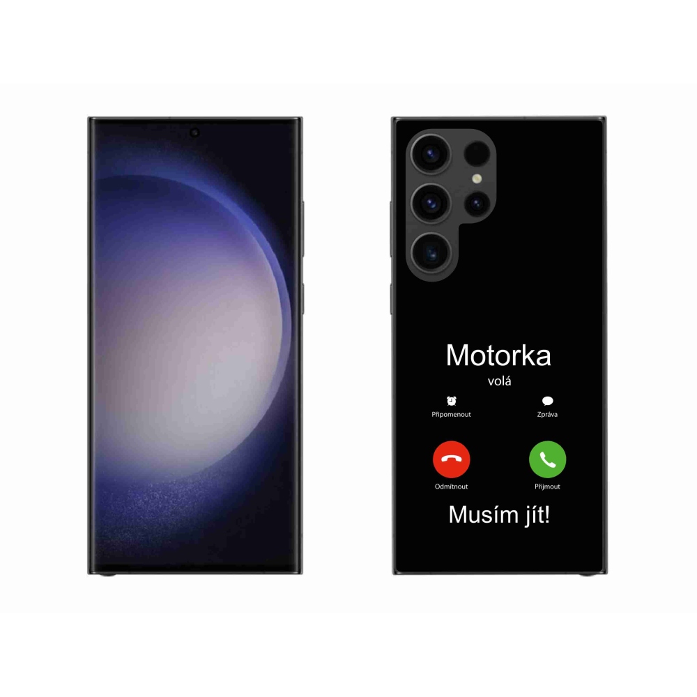 Zselés borítás mmCase Samsung Galaxy S23 Ultra 5G - motoros hívások fekete háttérrel