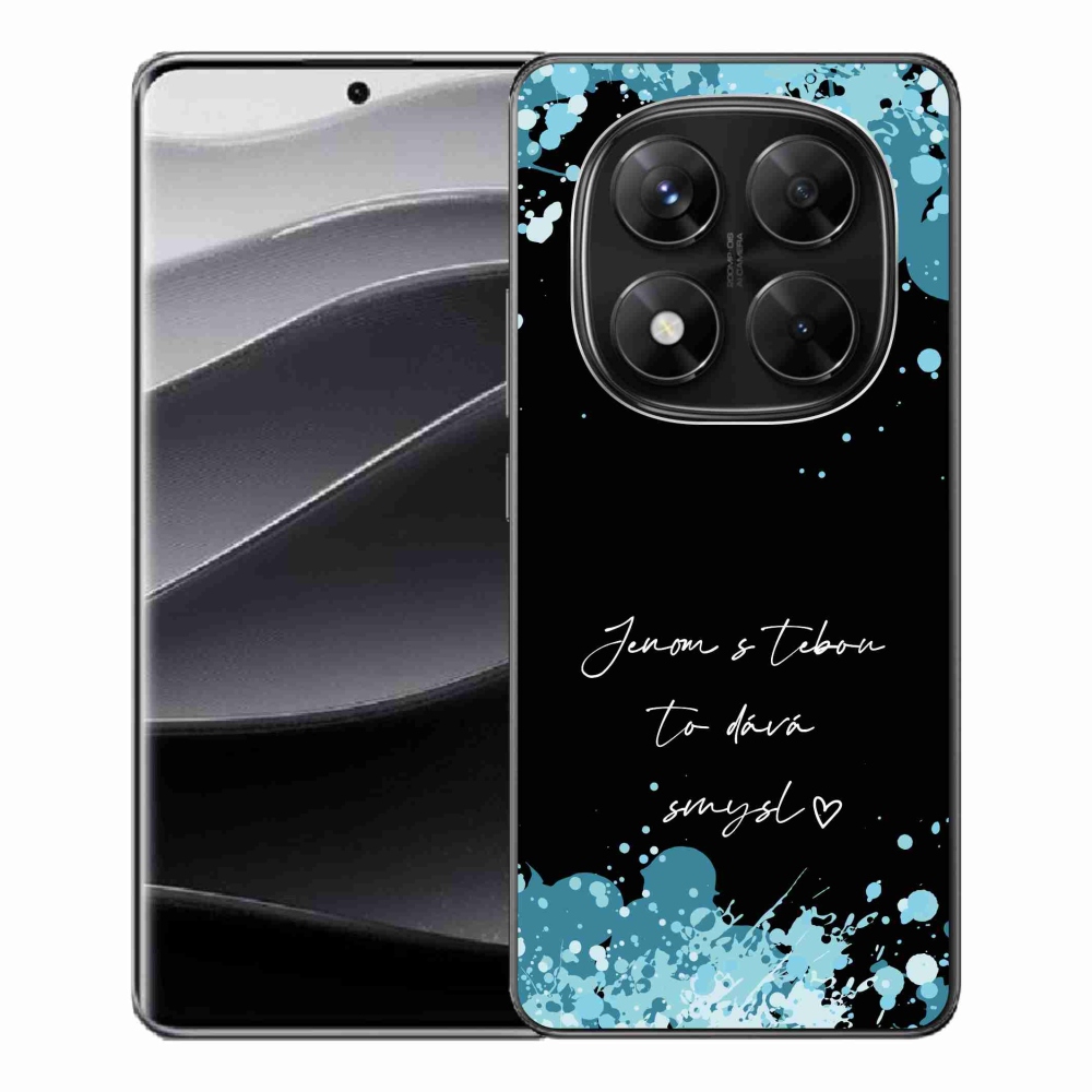 Gél borító mmCase a Xiaomi Redmi Note 14 Pro 5G/Poco X7 5G - szerelmes szöveg fekete háttérrel