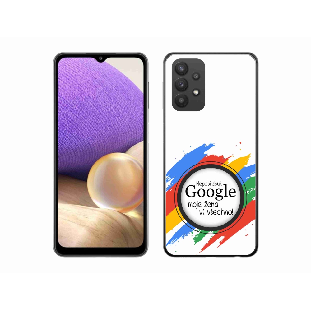 Gél borító mmCase Samsung Galaxy A32 5G - a nő mindent tud fehér háttérrel