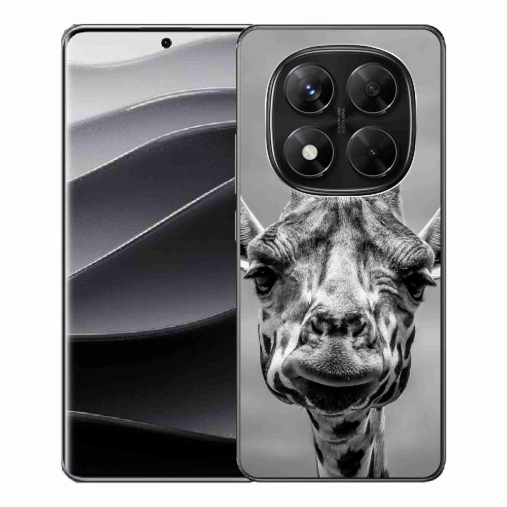 Zselés borítás mmCase a Xiaomi Redmi Note 14 Pro 5G/Poco X7 5G számára - fekete-fehér zsiráf