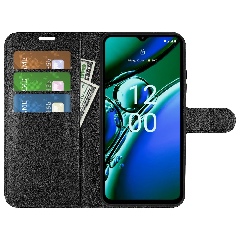 Litchi könyvtáska Nokia G42-hez - fekete
