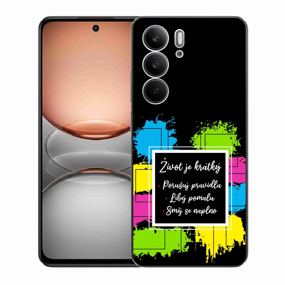 Gél borító mmCase a Realme C75-ön - idézet 5 fekete háttér