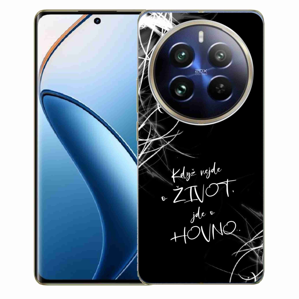 Gél borító mmCase a Realme 12 Pro 5G/12 Pro+ 5G számára - vicces szöveg 16 fekete háttér
