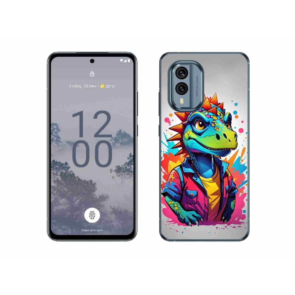 Zselés borítás mmCase a Nokia X30 5G készülékhez - színes dinoszaurusz