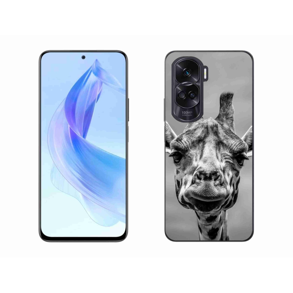 Zselés borítás mmCase a Honor 90 Lite készülékhez - fekete-fehér zsiráf