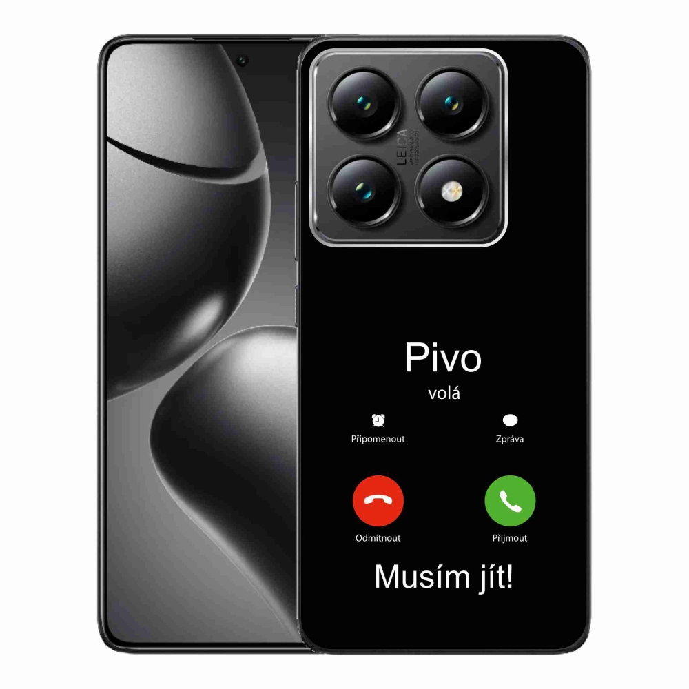 Gél borító mmCase a Xiaomi 14T Pro - sör hívja fekete háttérrel