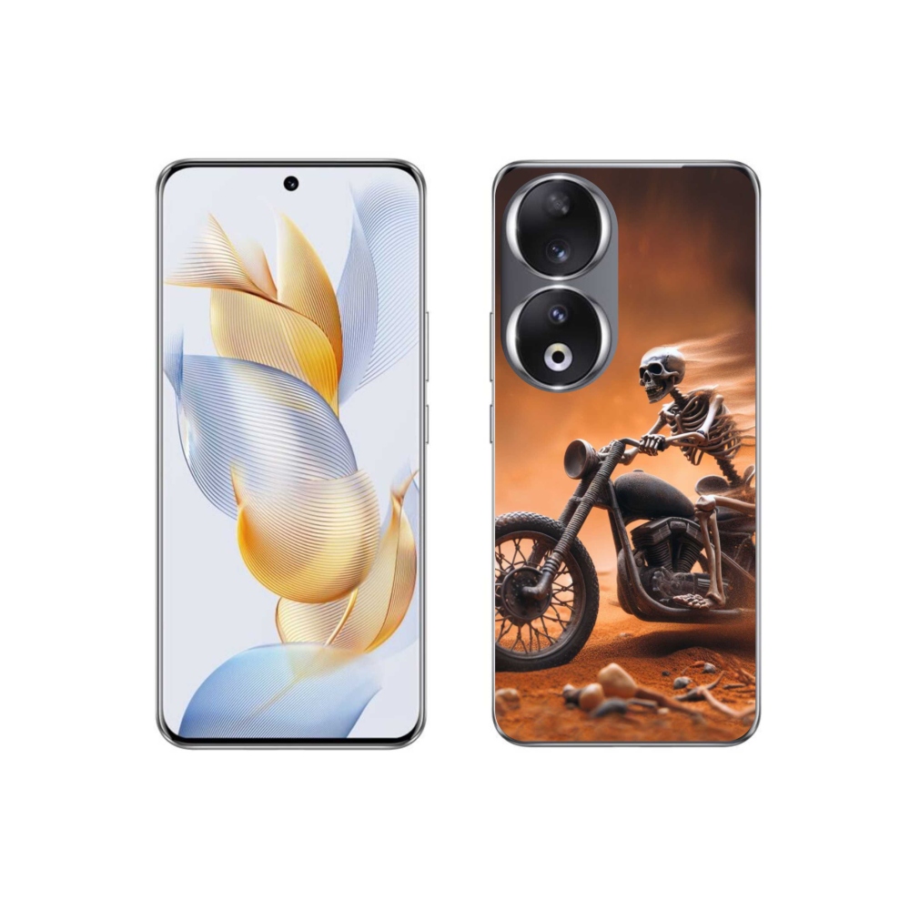 Gél borítás mmCase a Honor 90-hez - csontváz egy motorkerékpáron