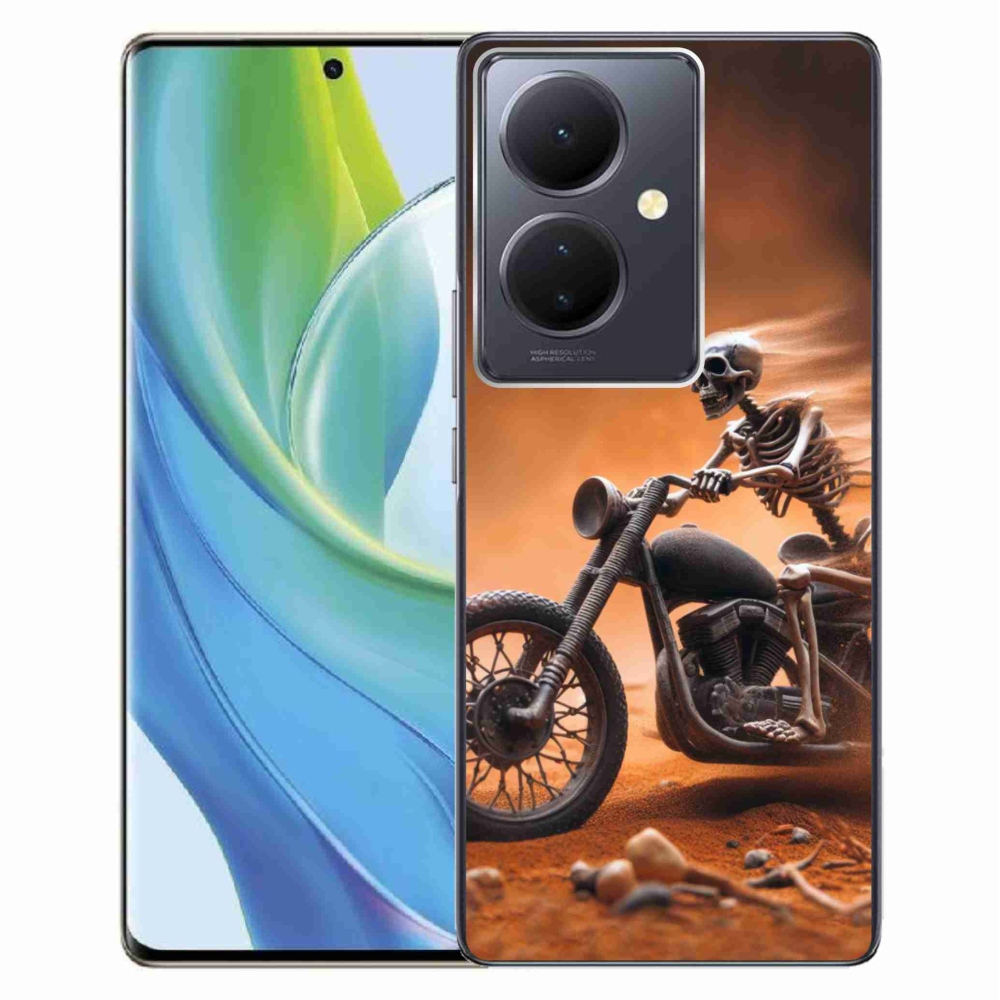 Gél borítás mmCase a Vivo V29 Lite 5G-hez - csontváz a motorkerékpáron