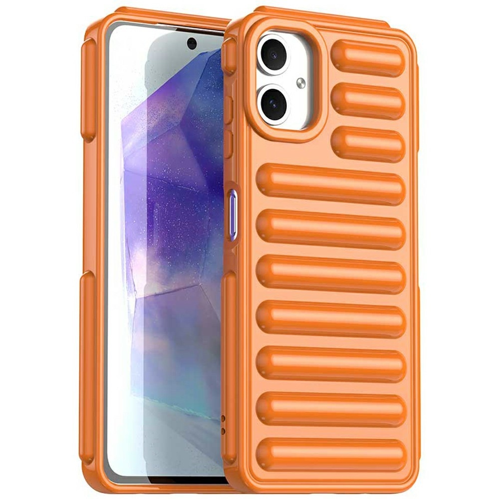 Csíkos tartós borító Samsung Galaxy A06 4G készülékhez - narancssárga