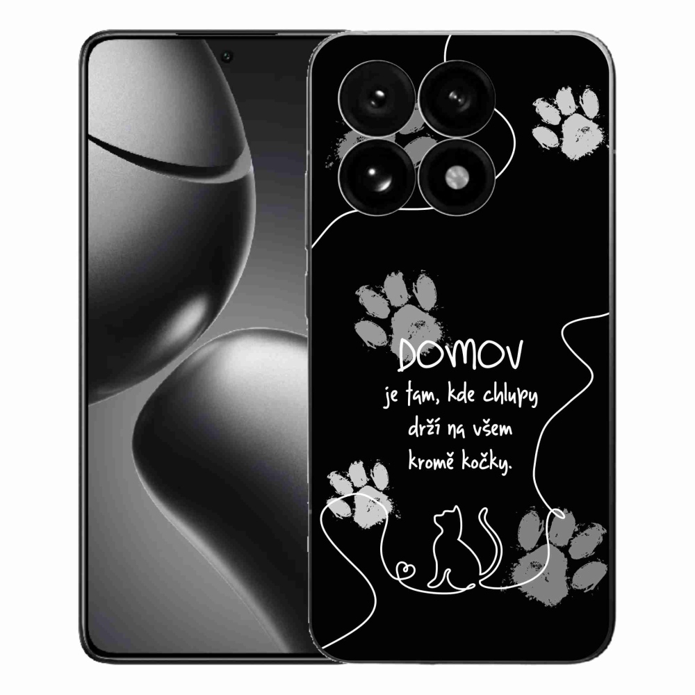 Gél borítás mmCase a Xiaomi 15T-hez - macska motívum fekete háttérrel