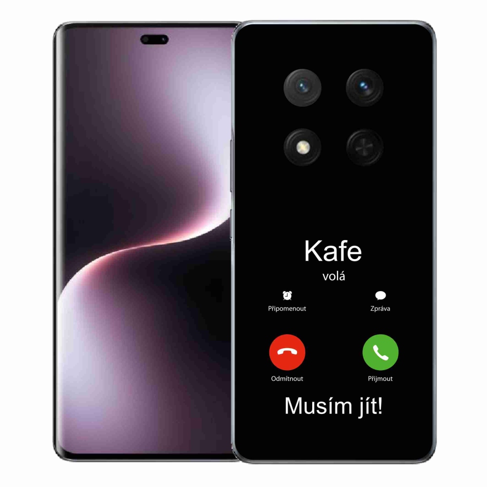 Gél borító mmCase a Honor Magic 7 Lite 5G-n - kávé hívó fekete háttérrel