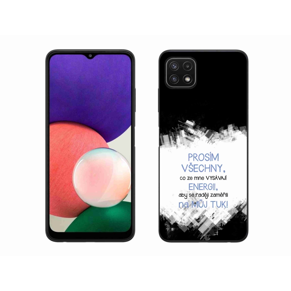 Gél borító mmCase Samsung Galaxy A22 5G - vicces szöveg 1 kék