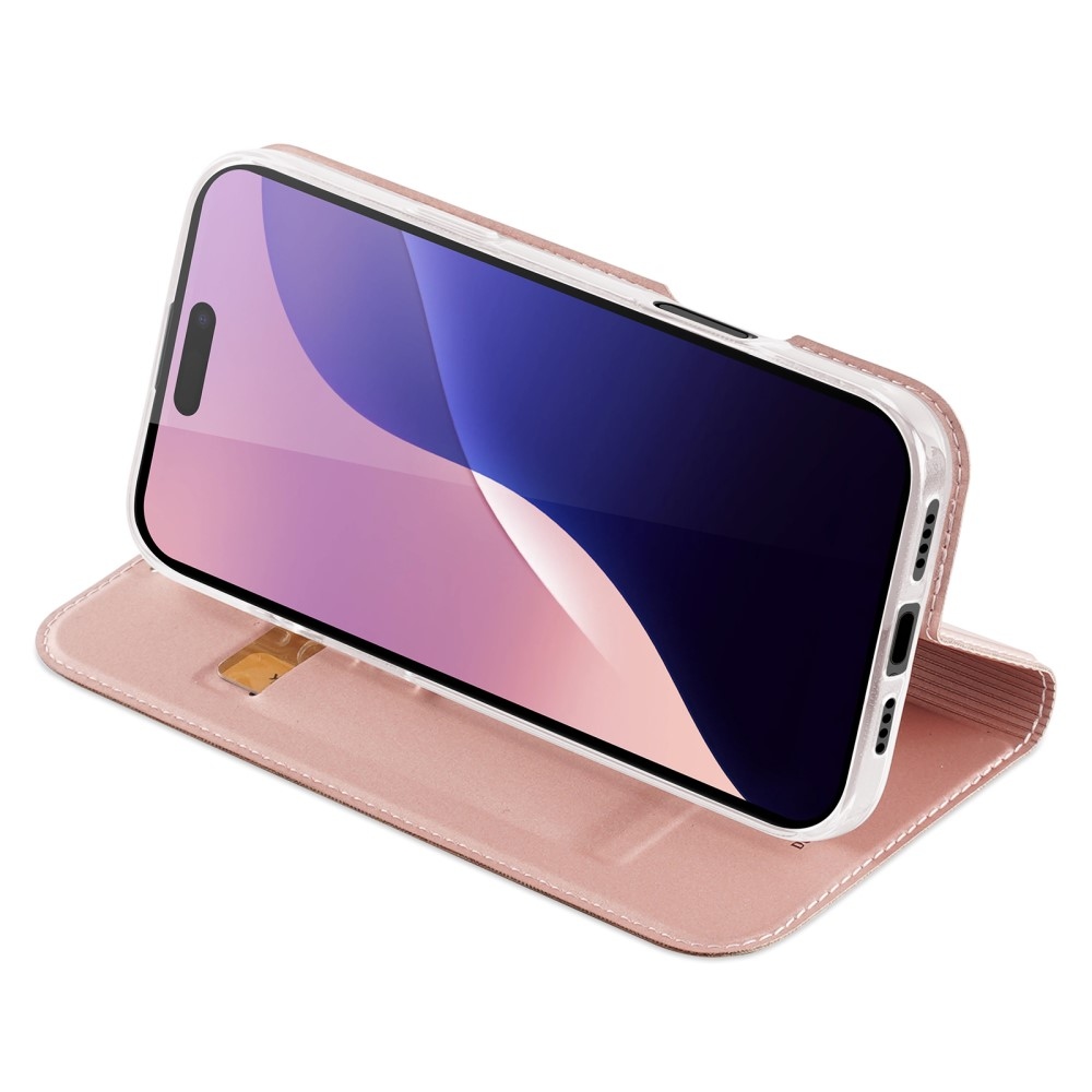 DUX könyvtáska iPhone 16 Pro Max készülékhez - rózsaarany