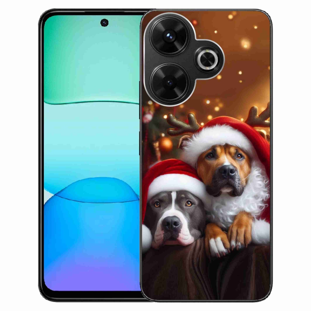 Gél borítás mmCase a Xiaomi Redmi 13 4G/Poco M6 4G - Karácsonyi kutyákhoz