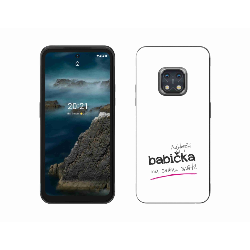 Zselés borítás mmCase a Nokia XR20-on - a legjobb nagymama 4 fehér háttérrel