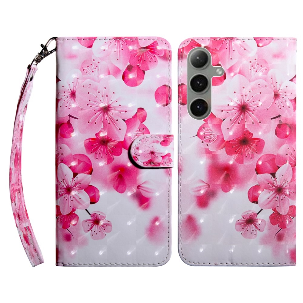 Spot book tok Samsung Galaxy S24 FE készülékhez - rózsaszín virágok