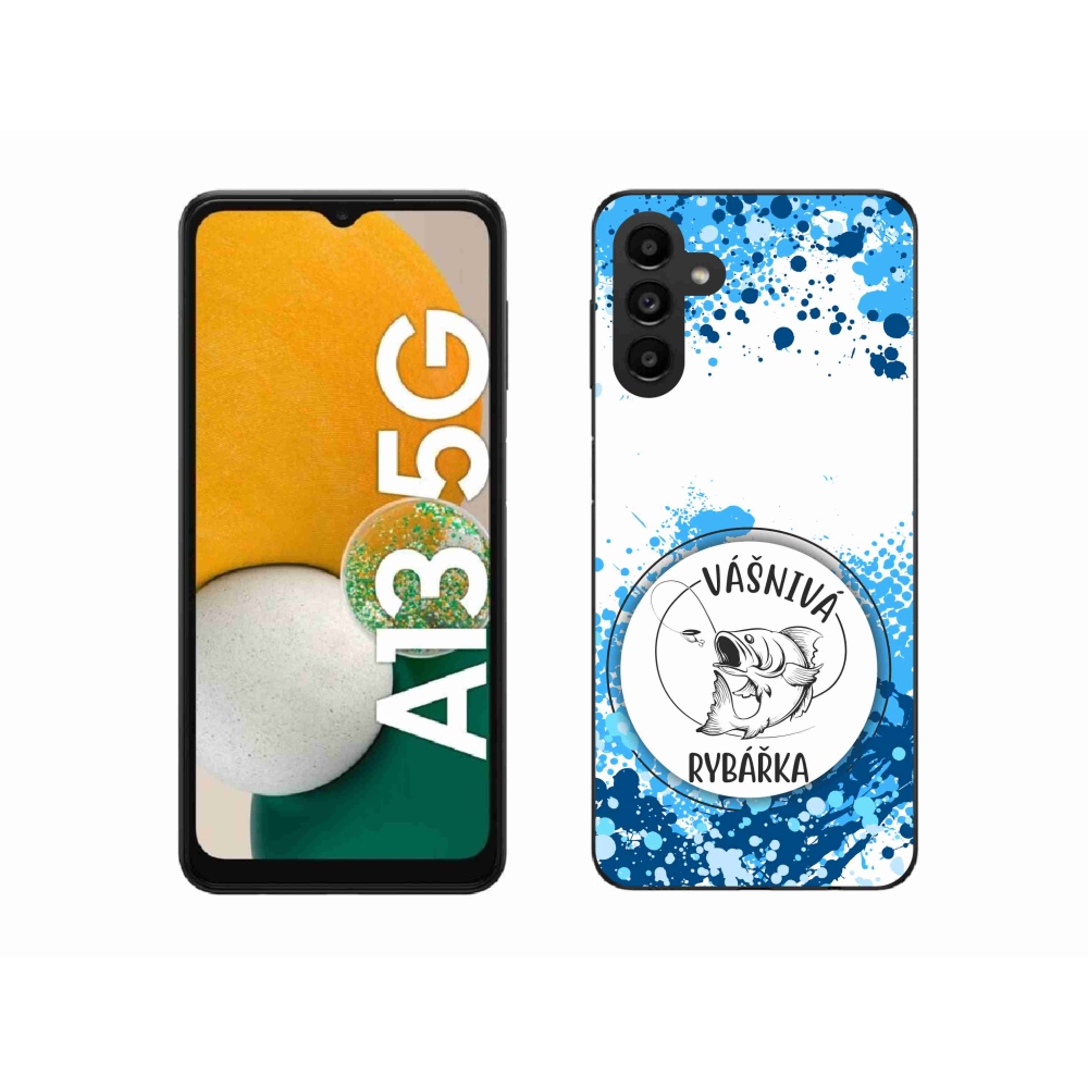 Gél borítás mmCase Samsung Galaxy A13 5G - szenvedélyes halásznő fehér háttérrel