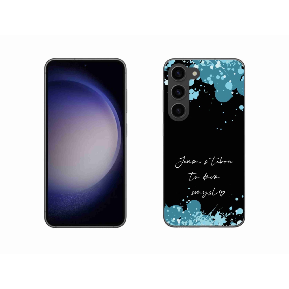 Gél borító mmCase Samsung Galaxy S23 5G - szerelmes szöveg fekete háttérrel