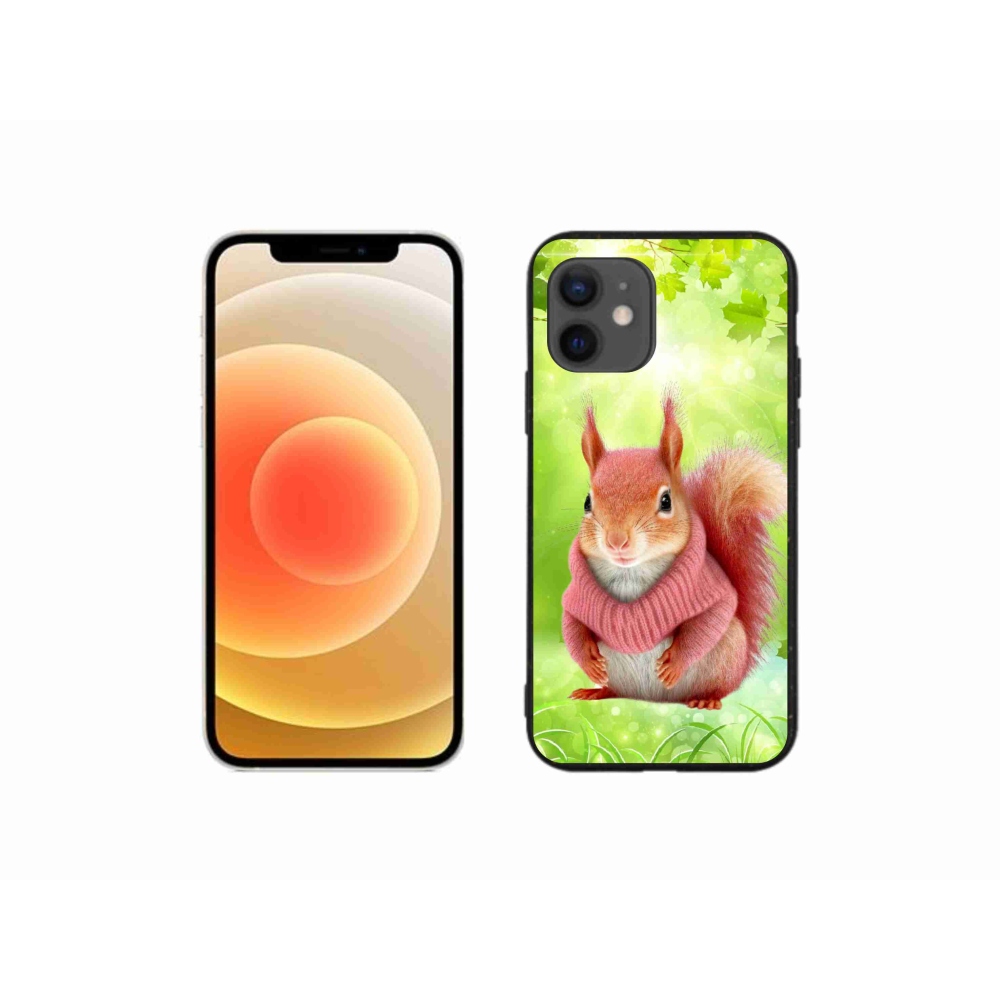 Zselés borítás mmCase iPhone 12 mini készülékhez - mókus pulóverben