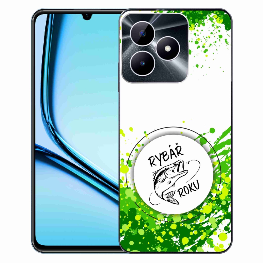 Zselés borító mmCase a Realme Note 50 készülékhez - Az év horgásza fehér háttérrel