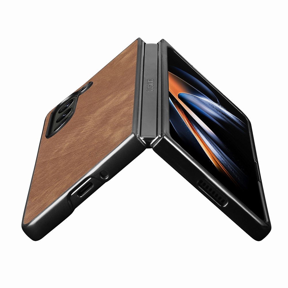 Vintage műanyag tok a Samsung Galaxy Z Fold5 5G készülékhez - barna