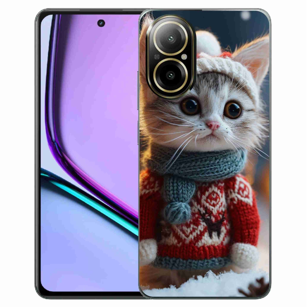 Gél borítás mmCase a Realme C67 készülékhez - cica pulóverben